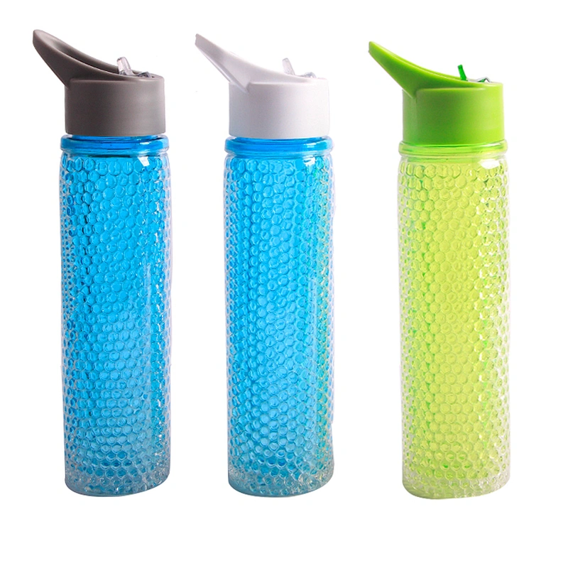 550ml Double Wall Ice cooling Tritan Plastic Water Bottle with Flip lid