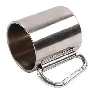 Low Price Outdoor Picnic Portable 220 Ml Manual Climbing Buckle Double Wall Tea Coffee Thermal Mug