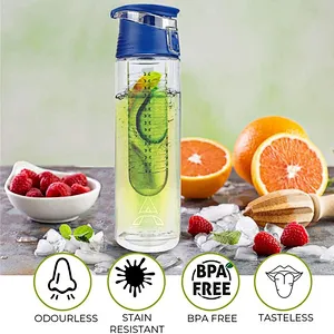 high quality custom portable large eco friendly   infuser  plastic fruit water bottle for men
