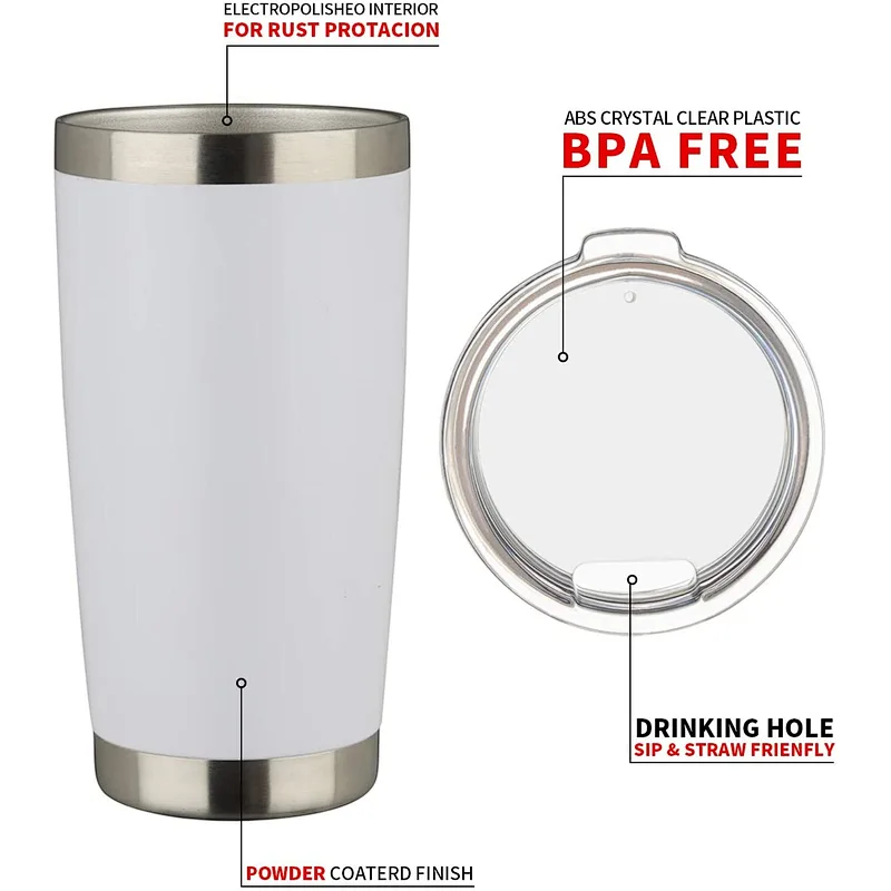 20oz Double Wall Stainless Steel Water Bottle Sublimation Tumbler Cups With Lid
