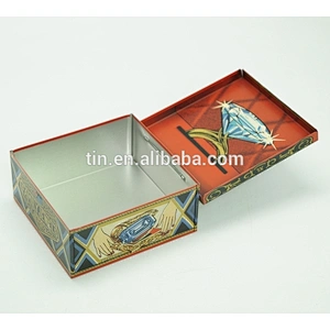 Vertical angle metal hinge tin box for gift packaging
