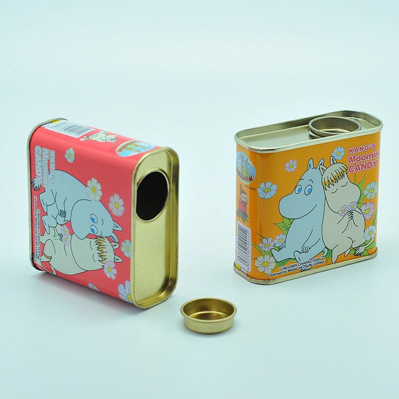 Petrol can shaped mint candy tin can with round lid