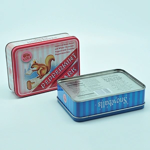 Picture design custom biscuit tin can for confectionary packing