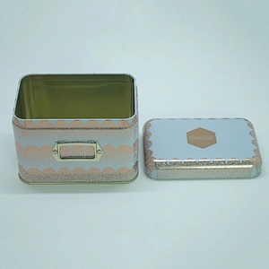 Blue CMYK customized refine tin jewellery box for girl