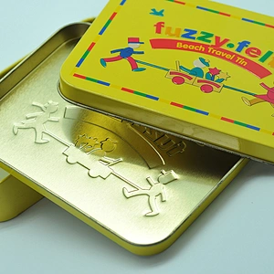 Rectangular metal tin color 50ml tin box for business card