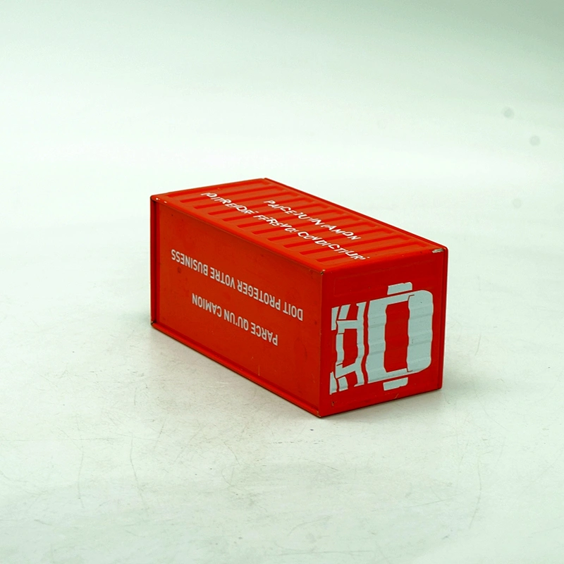 Red creative container shaped tin money bank with coin slot