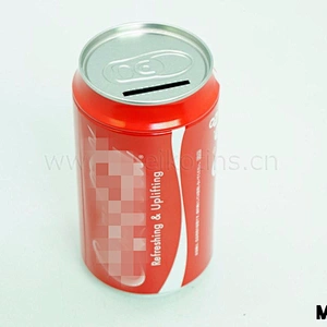 cola shape tin money can wholesale