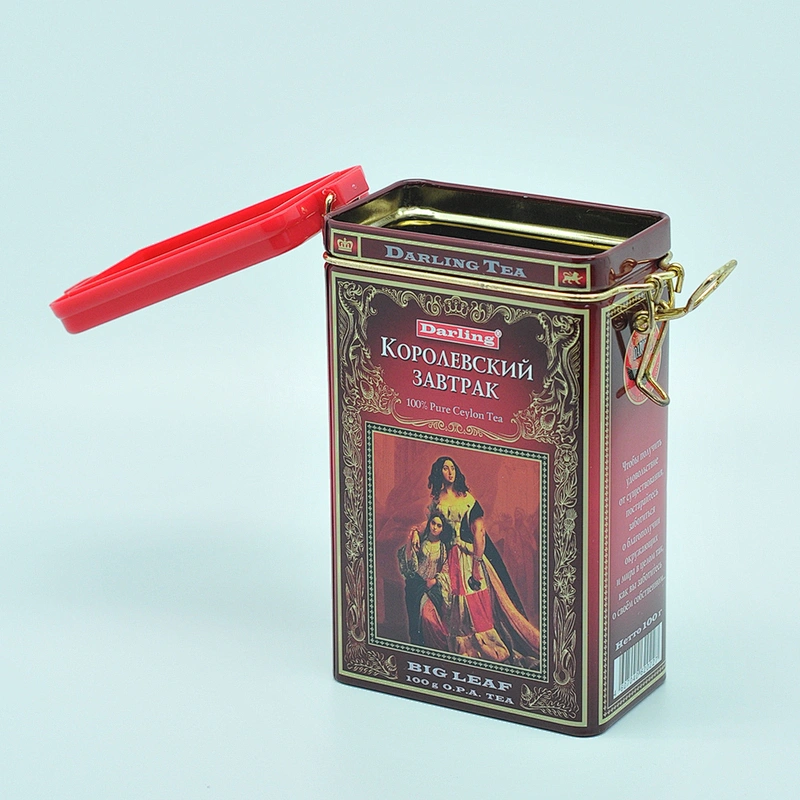 Wholesale luxury rectangle tin black tea box for packaging