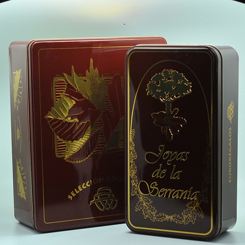 Luxury OEM rectangle big and small metal tin box set for gift