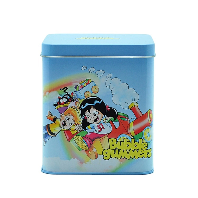 Sky Blue Tin Can Rectangular Tin Box Metal Tin Container