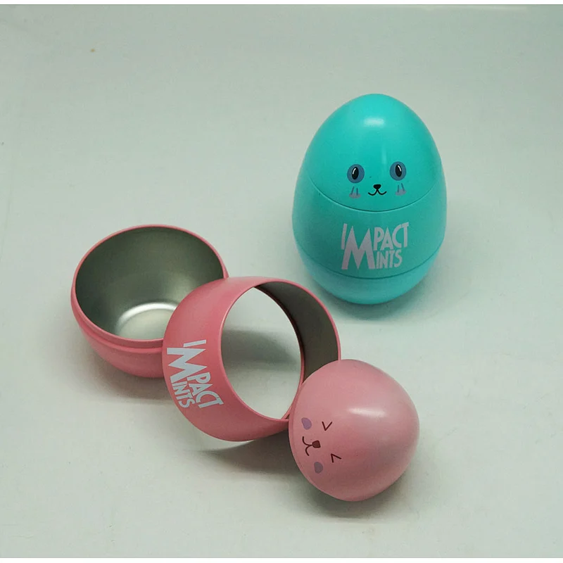 Egg shape tin gift chocolate tin box
