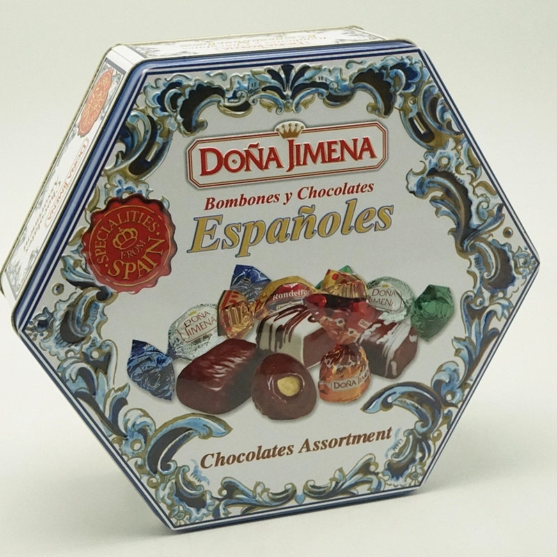 Special hexagonal metal biscuit tin for customization