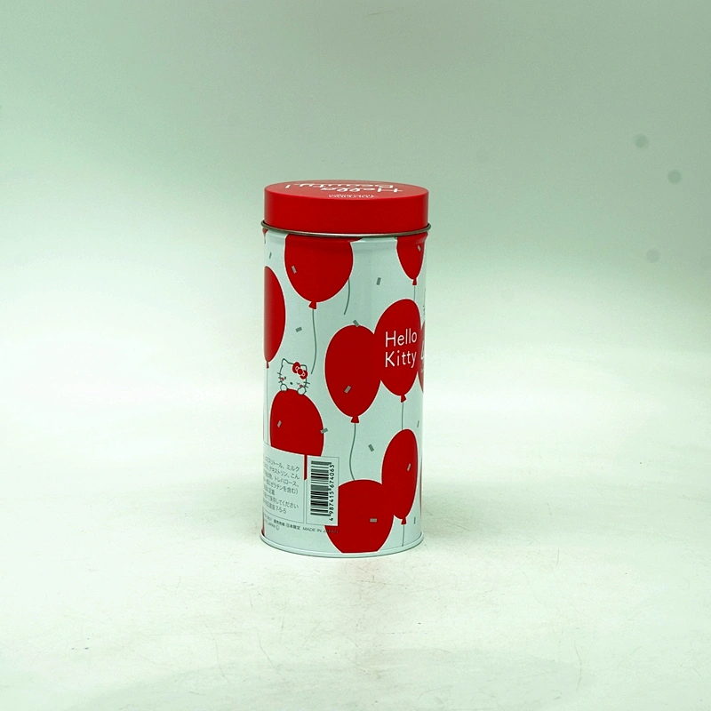 Kawaii customized empty round matcha tin can for Japanese