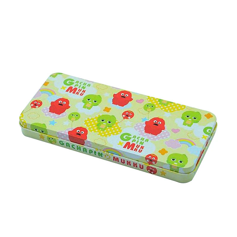 Simple printing metal stationery tin box writing case for kids