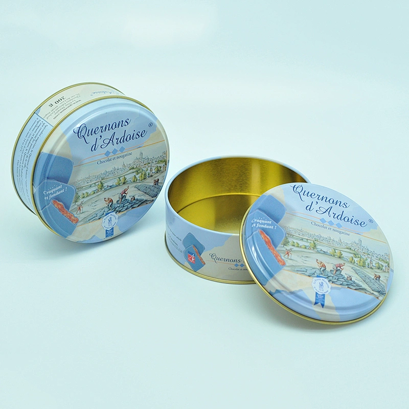 Direct factory custom printed cookie round metal tins