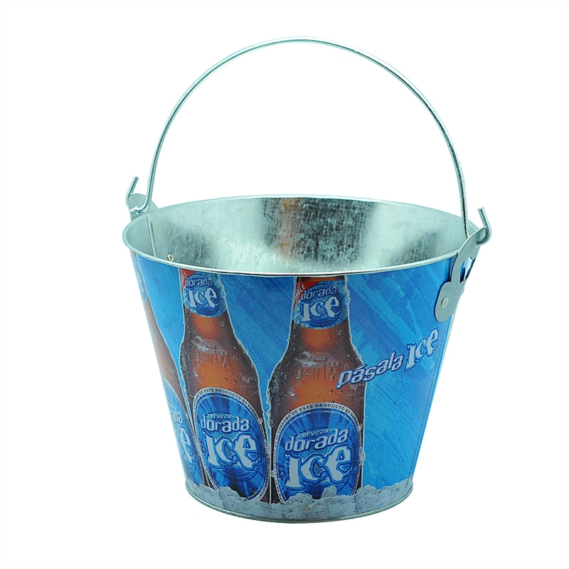 Beer Cooler Bucket Printed Metal Buckets Ice With Handle