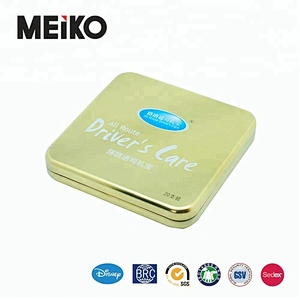 square cigarette mint tin can packaging with hinged lid
