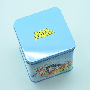 110 mm square tin can with flat lid for tea coffee packaging