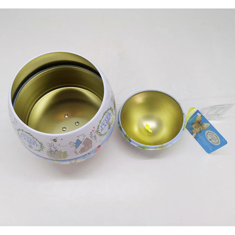 musical tin box egg shape tin box for Easter customized tin