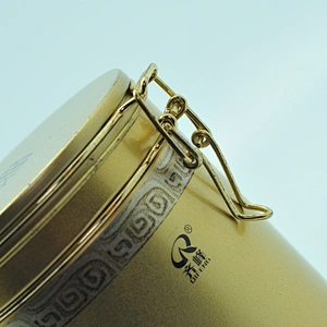 OEM round metal tin coffee canister with airtight lid