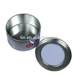 Promotional watch USB packaging round tin boxes with window lid