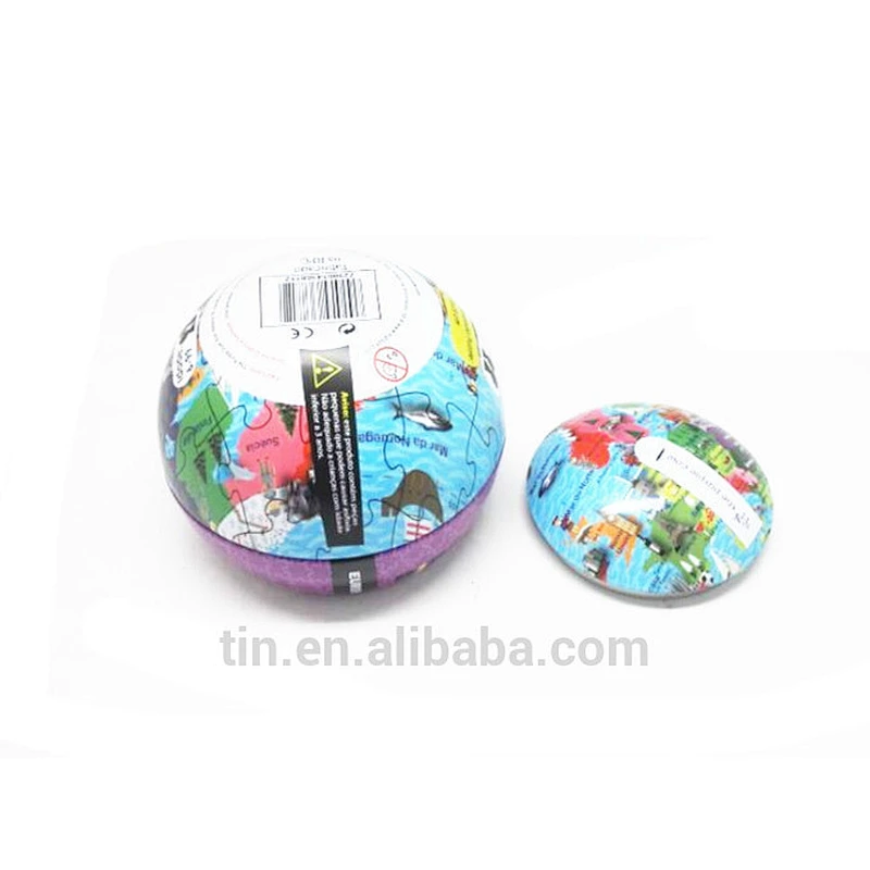 Christmas round bauble gift tin box
