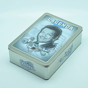 Direct factory sliver rectangle custom printed tin box for gift package