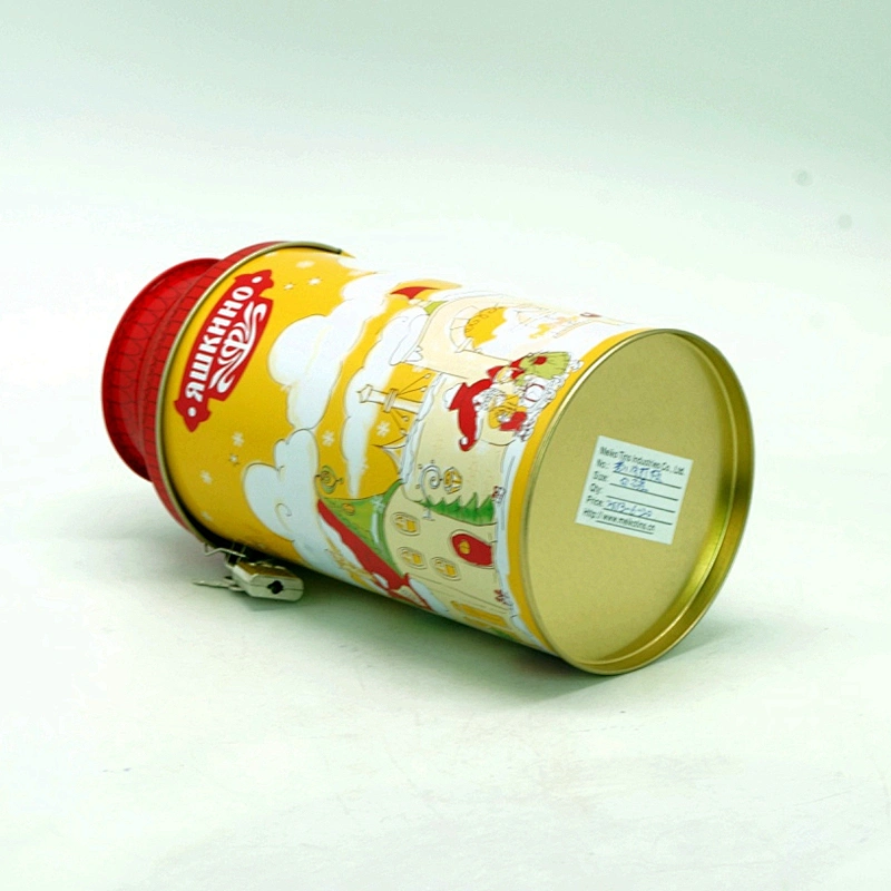 Milk box shaped metal coin saving tin can with insert slot