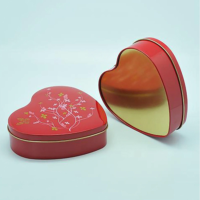 Candy Packaging Box Self Sealing Tin Cans Heart Tin Box