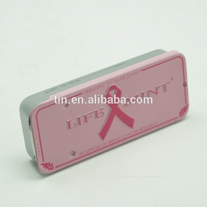 slid slide top lid containers tin box for mint candy chocolate