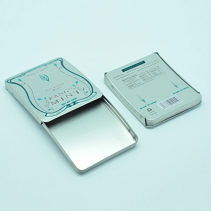 Unique collectible designer light small tin case for chewing gum