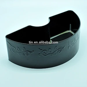 eco-friendly new design big size fancy black candle tin box