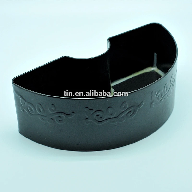 eco-friendly new design big size fancy black candle tin box