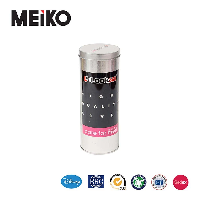 empty cylinder clothes tin box with custom logo printed