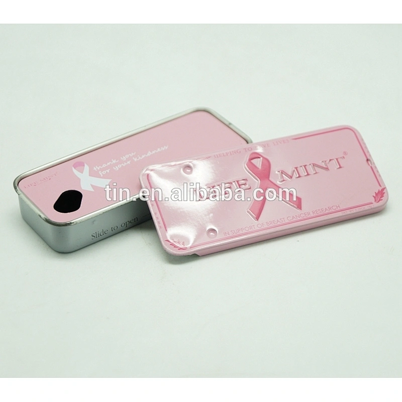 slid slide top lid containers tin box for mint candy chocolate