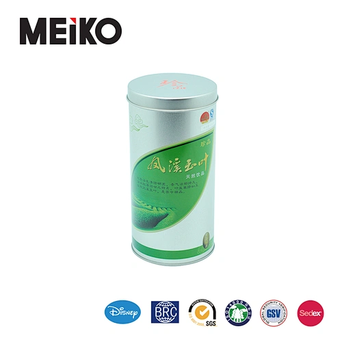 Dongguan round tea tin can tea tin canister tea tin jar