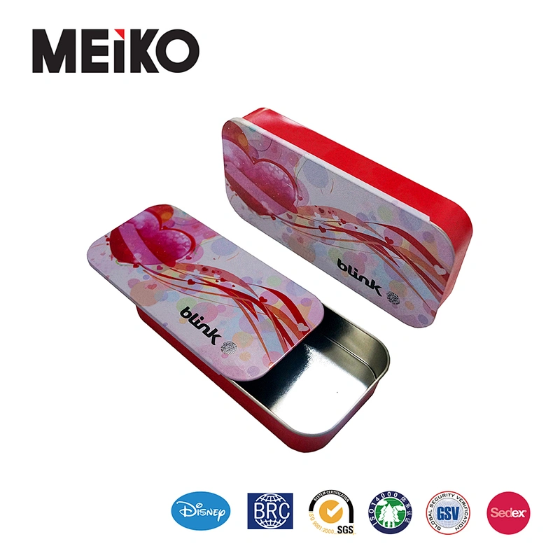 customized slide cover rectangular tin box candy jewelry gift toy packing