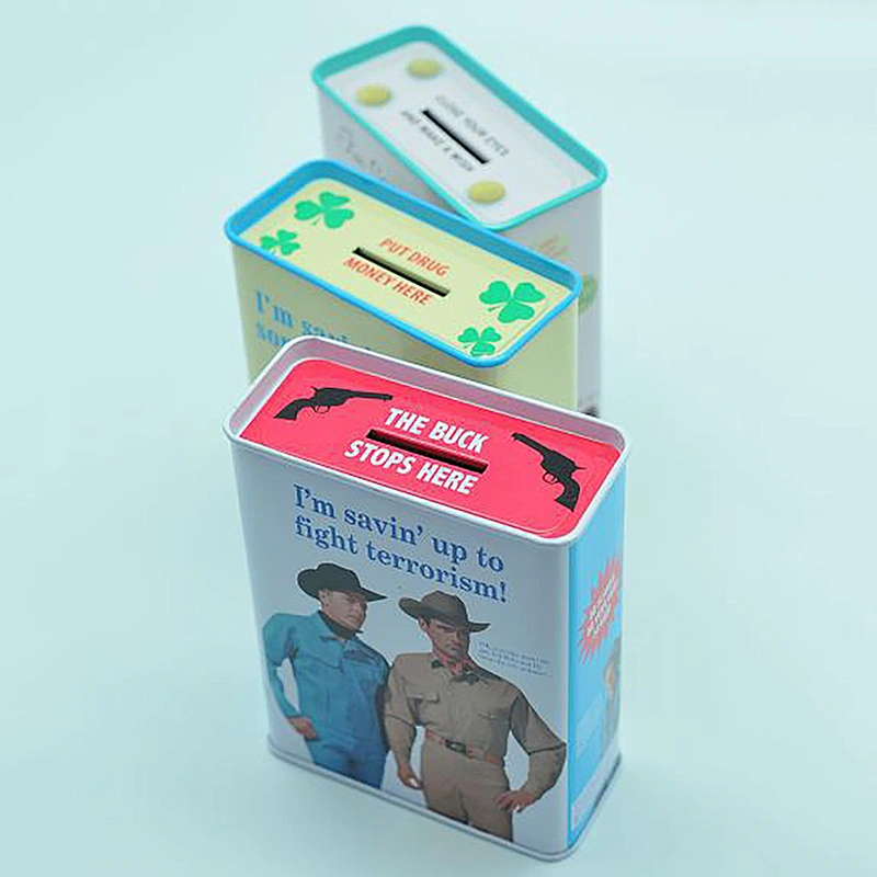 High quality metal type custom logo money box