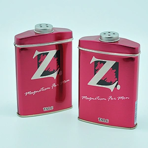 Irregular shape metal custom tin container for storage powder