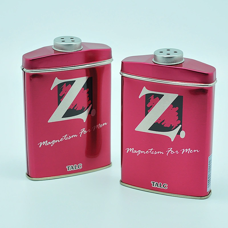 Irregular shape metal custom tin container for storage powder