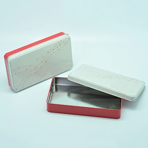 Wholesale carrying white OEM brand tin box for cosmetic