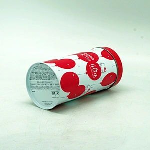Kawaii customized empty round matcha tin can for Japanese