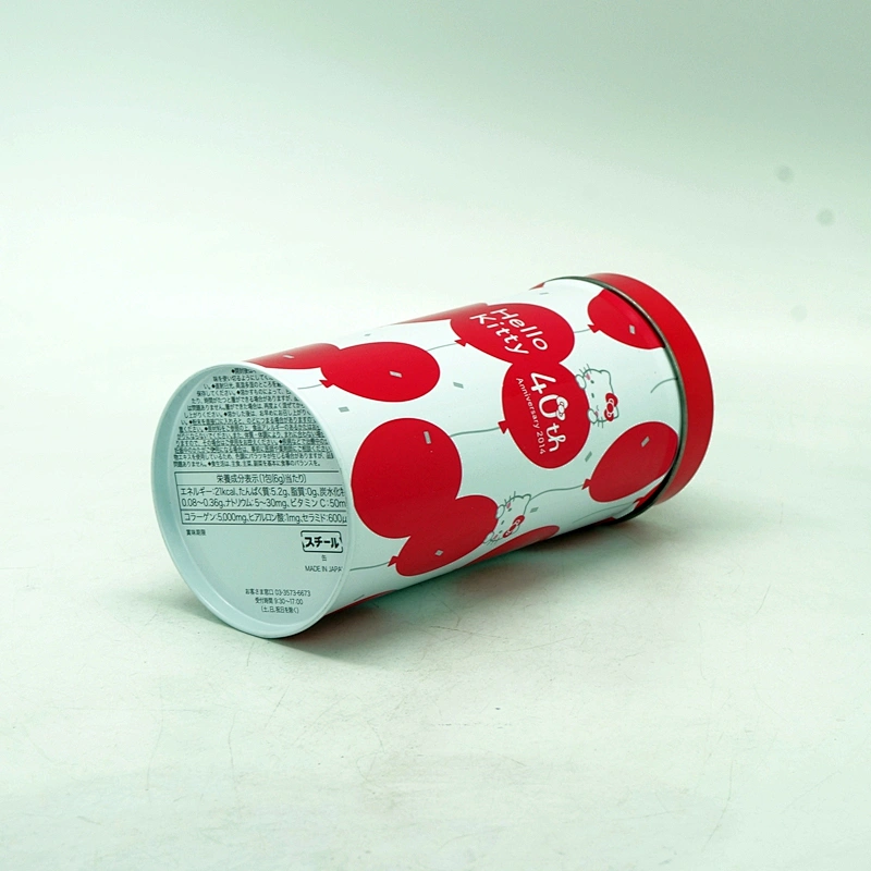 Kawaii customized empty round matcha tin can for Japanese