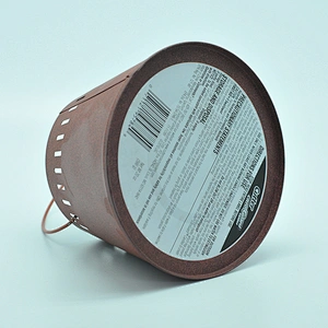 Bucket shape scented 4oz custom wholesale candle tin with handle