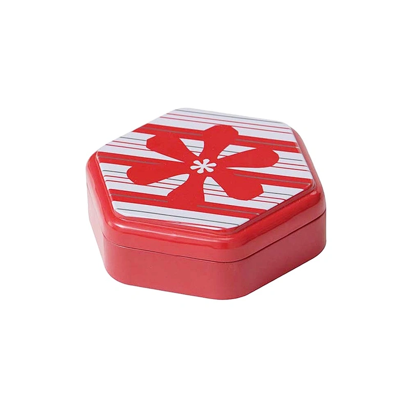 Hexagon Tin Cans Full Color Small Metal Tin Box