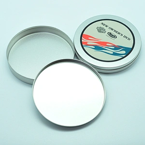 D125mm custom design round cd holder tin case