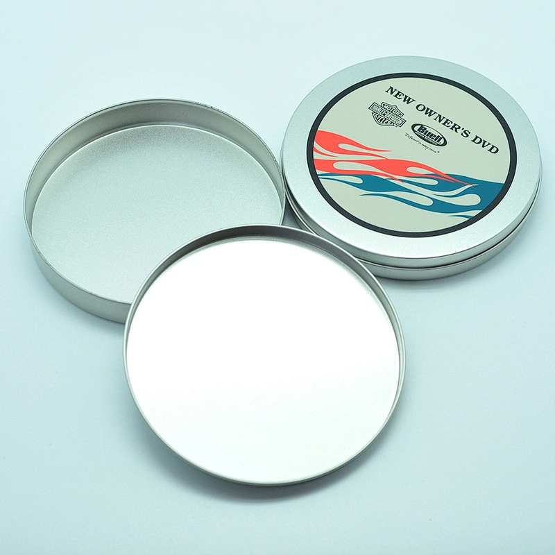 D125mm custom design round cd holder tin case