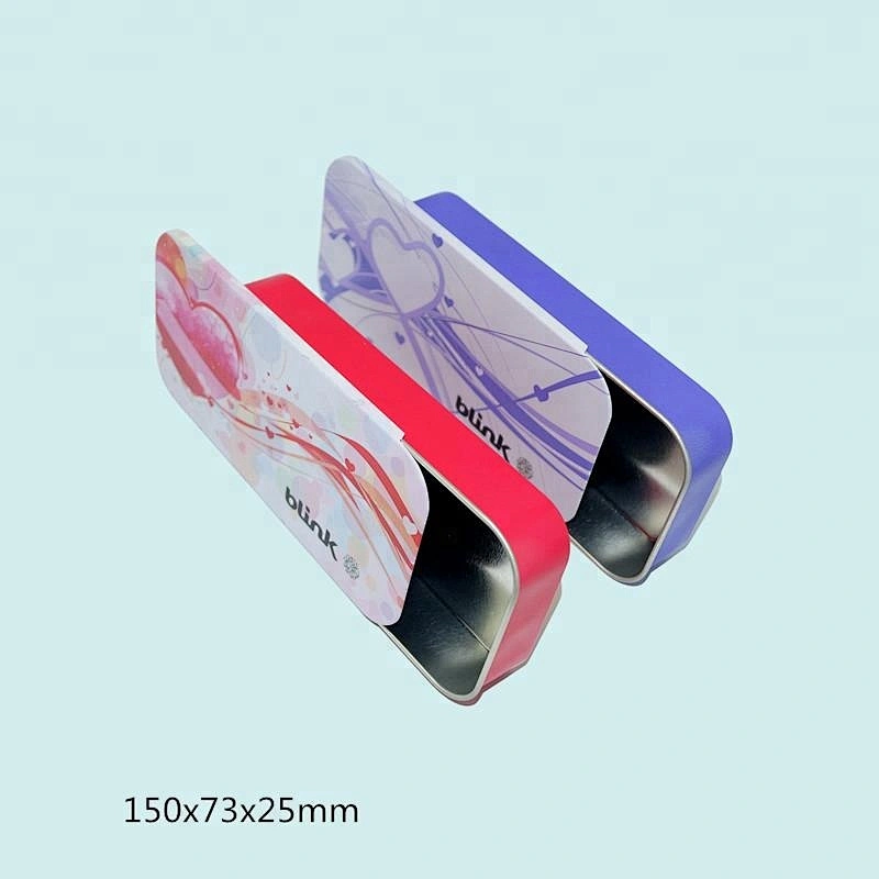 customized slide cover rectangular tin box candy jewelry gift toy packing
