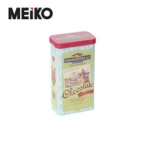 High Quality Custom Printed Metal Rectangle Gift Tins Box Square Tin Can