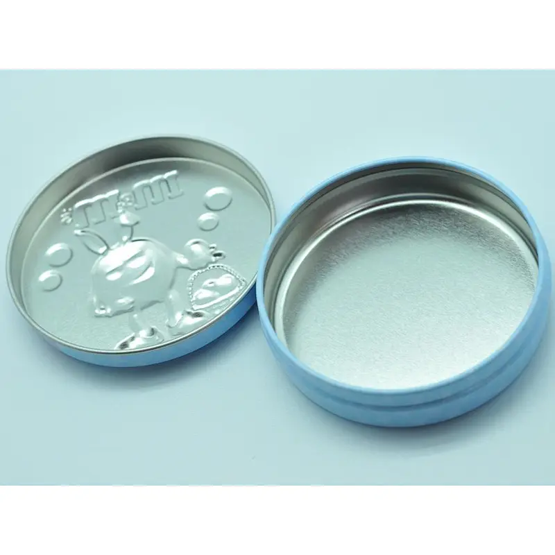 2-pc tinplate embossed round neckline tin box